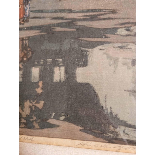 20th Century Japanese Ukiyo-E Woodblock Print "In a Temple Garden" by Hiroshi Yoshida For Sale - Image 17 of 18