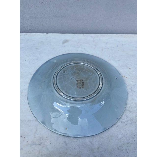 French Country French Majolica Grapes Plate Gien, Circa 1890 For Sale - Image 3 of 3