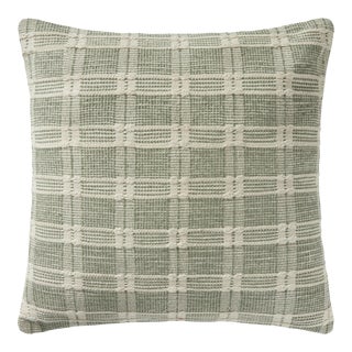 Amber Lewis x Loloi Madera Green 22" x 22" Cover with Poly Pillow For Sale