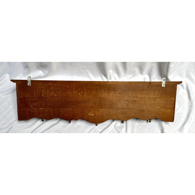 Mid 20th Century Carved Tiger Oak Coat Rack For Sale - Image 12 of 13