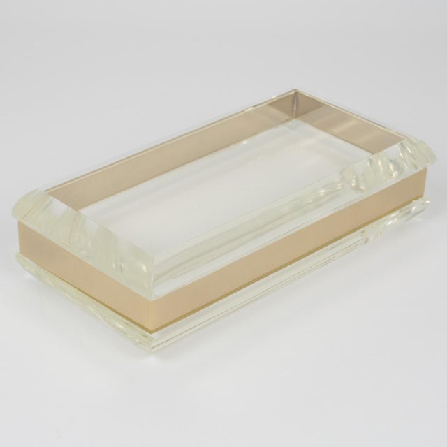 This stunning, rectangular, decorative lidded box features a design reminiscent of Philippe Cheverny's work. Crafted in...