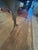 Gray Custom Industrial Flooring Dining Table With Modern Wishbone Steel Legs For Sale - Image 8 of 16