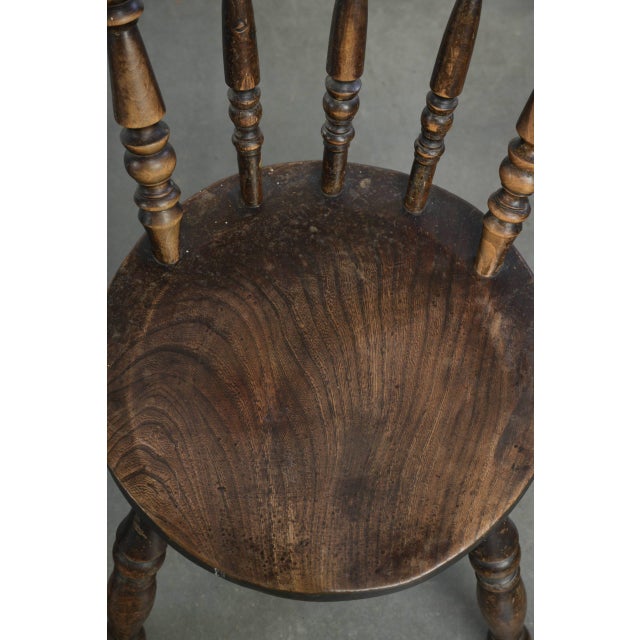 Antique English Wooden Windsor Bistro Chairs, 1800s, Set of 4 For Sale - Image 6 of 15