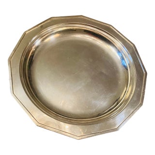 Vintage Sheffield Silver Plate Dish or Serving Tray Hexagon Shape For Sale