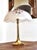 Brass Table Lamp with Hand-Painted Satin Glass Shade, Italy, 1980s For Sale - Image 11 of 12