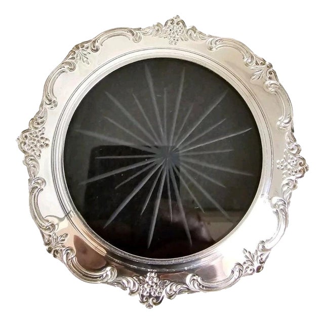 Vintage American Sterling Silver and Cut Glass Bon Bon Dish For Sale