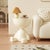 Contemporary Ins Style Cream Plastic Corner Table For Sale - Image 3 of 6