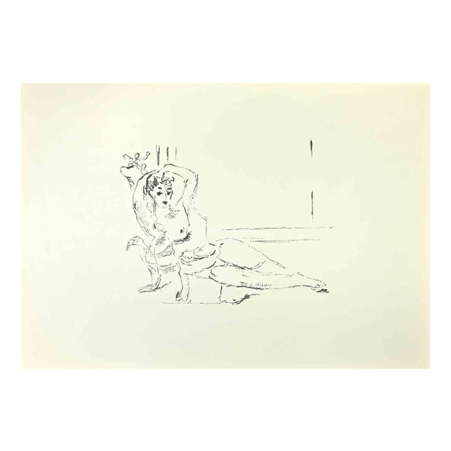 Filippo De Pisis, Lesbia with the Sparrow, 1968, Lithograph For Sale