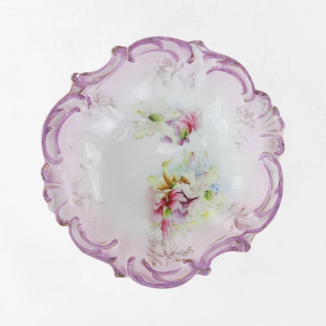 Rs Prussia Victorian Purple and White Floral Scalloped Plate With Gold Detailing For Sale - Image 10 of 10