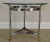 Directoire Style Brushed Steel & Brass Round Glass Top Side Table For Sale - Image 9 of 13
