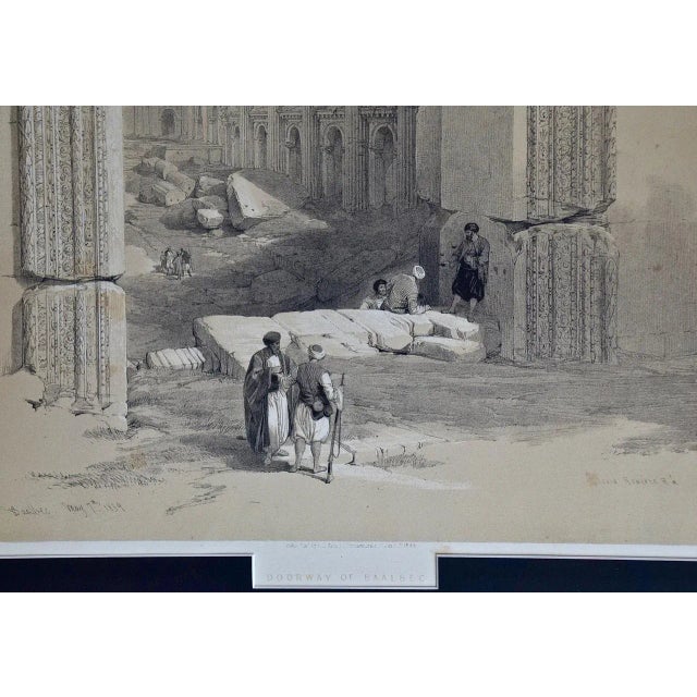 Mid 19th Century "The Doorway of Baalbec": A David Roberts ' 19th Century Hand Colored Lithograph, 1849 For Sale - Image 5 of 7