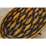Wood Vintage English Painted Side Table with Fish Découpage For Sale - Image 7 of 10