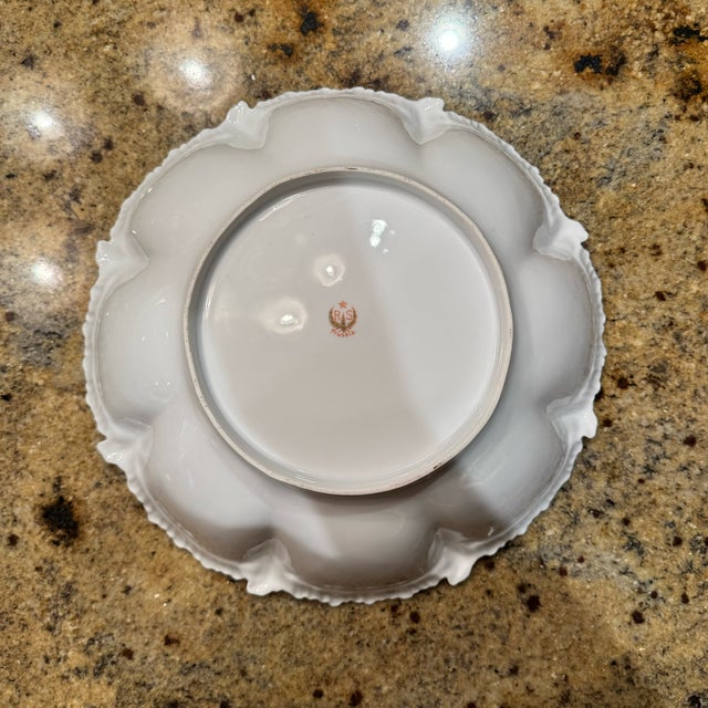 Antique Rs Prussia Porcelain Bowl Iridescent Luster Pink Roses Scalloped Edge For Sale In Houston - Image 6 of 7