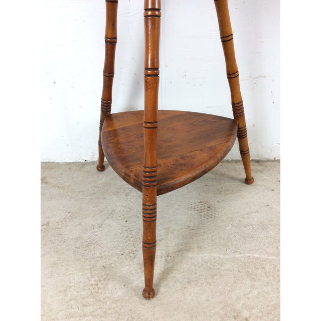 Mid Century Accent Table With Turned Wood Bamboo Style Legs For Sale - Image 15 of 18