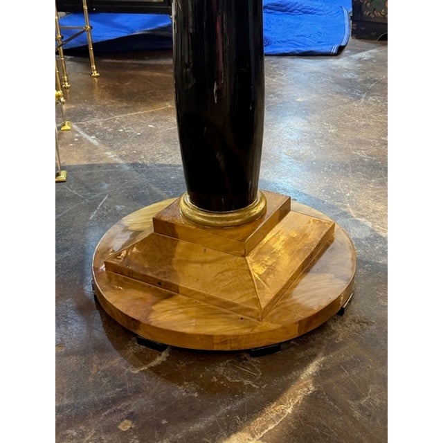 Traditional Biedermeier Design Bookmatched Walnut Center Table For Sale - Image 3 of 7