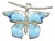 Sterling Alan K Millefiori Murano Glass Butterfly Pendant Omega Necklace 925 Silver For Sale