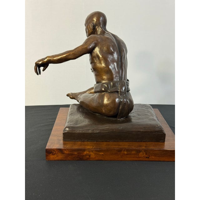 Brown 2011 Janice Barone Signed Bronze “Sumo Wrestler” Sculpture For Sale - Image 8 of 11