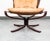 1960s Mid Century Danish Modern Lounge Chair Tan Brown Leather Attributed to Sigurd Ressell Falcon For Sale - Image 9 of 12