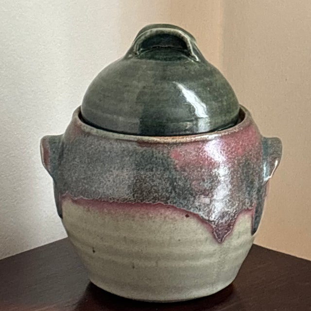Vintage Studio Stoneware Jar W/Lid For Sale - Image 12 of 12