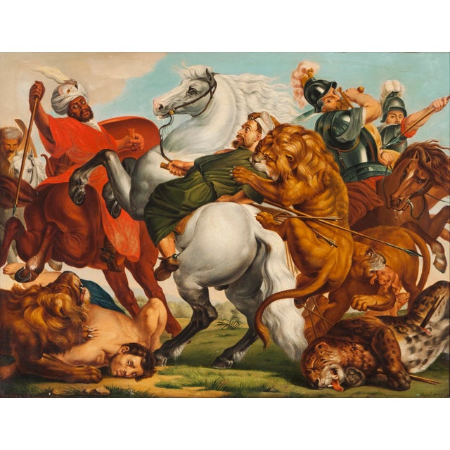 After Peter Paul Rubens, 19th Century Tiger, Lion and Leopard Hunt