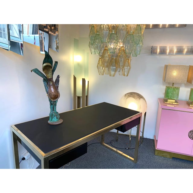 Plant Lamp Lacquered Metal Brass, France, 1970s For Sale - Image 10 of 12