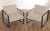 High Quality Contemporary Pair of Metal Frame Arm Chairs with Custom Upholstery by Crate & Barrel