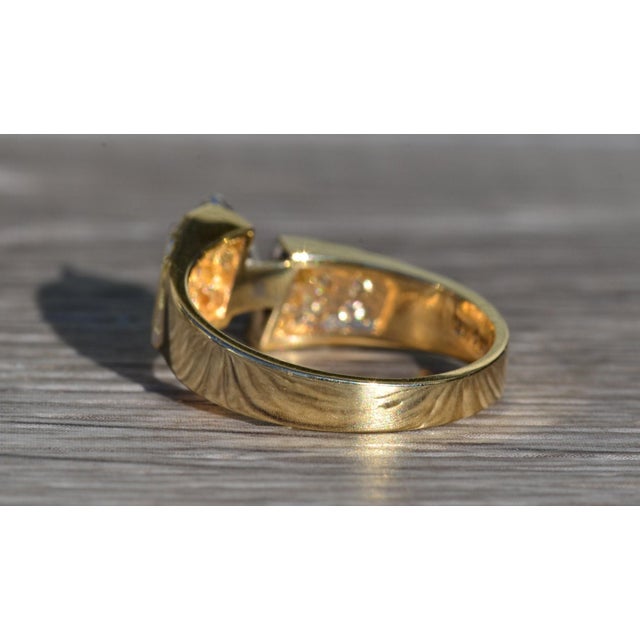 1980s The Geraldine: Ladies 14K Gold Sapphire and Diamond Ring For Sale - Image 5 of 10