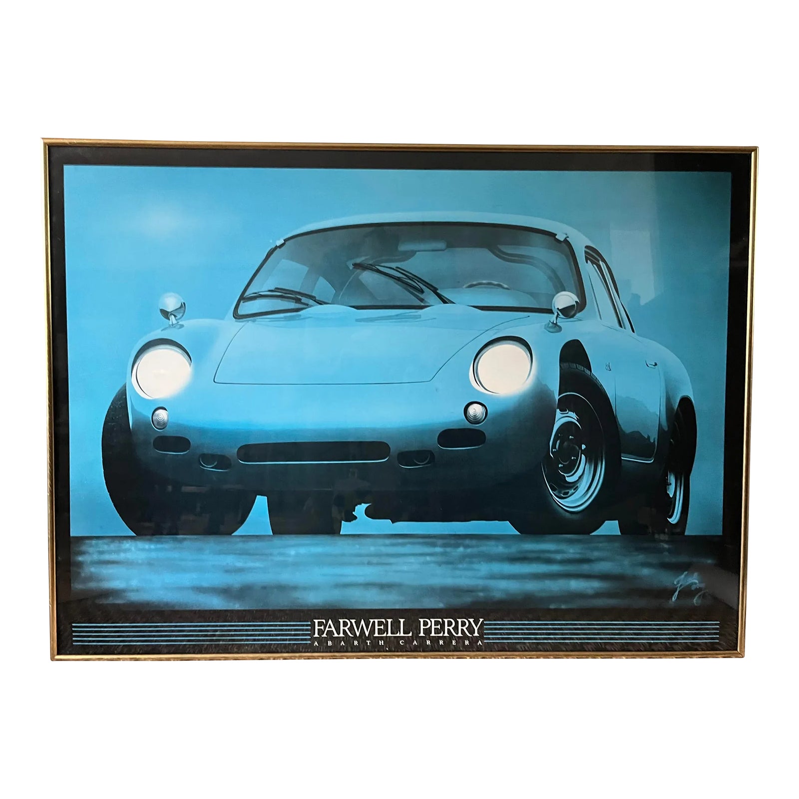 Vintage 1980s Poster of Porsche Abarth Carrera by Farwell Perry, Framed ...