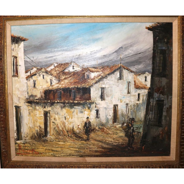 Up for sale is a very nice quality vintage original abstract expressionistic oil painting on board done by Martinez. It is...