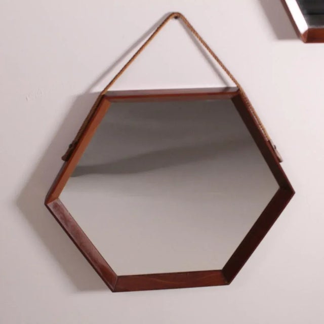 Mirrors with Octagonal Wooden Frame, Set of 2 For Sale - Image 6 of 11