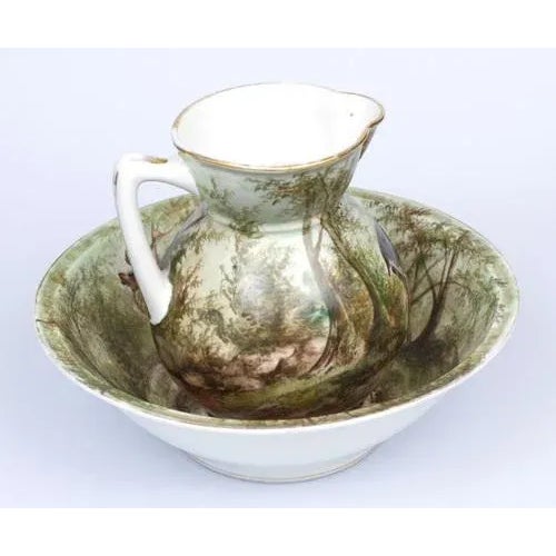 Painted Water Jug with a Bowl For Sale - Image 3 of 11