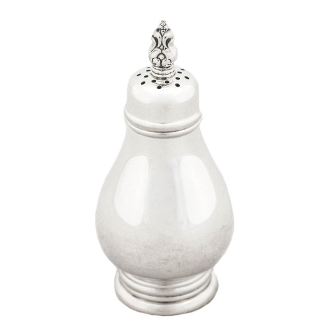Mid-Century Modern 1940 International Silver Royal Danish Sterling Silver Salt Shakers - A Pair For Sale - Image 3 of 6