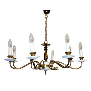 Antique Brass Chandelier from Kaiser-Leuchten, 1920s For Sale