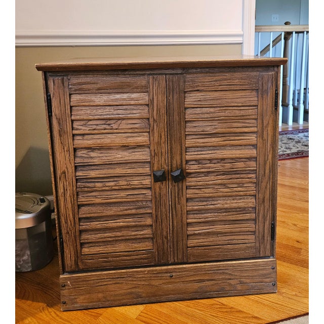 Late 20th Century Ranch Oak Cabinet With Shelf, Attributed For Sale In Chicago - Image 6 of 6
