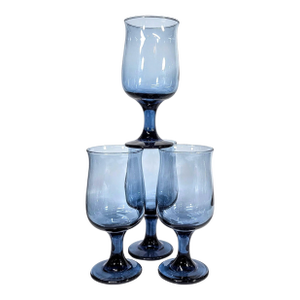 Winter Sky Blue Goblets- Set of Four