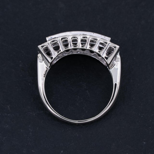 Vintage Art Deco Diamond Ring 14k White Gold Size 7.75 For Sale - Image 9 of 12