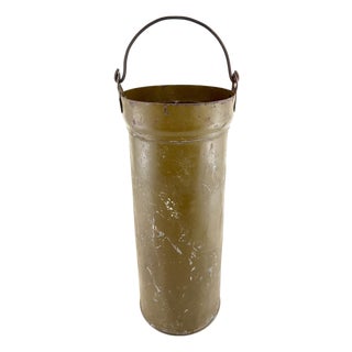 Vintage Soviet Military Steel Utility Canister Industrial Umbrella Stand For Sale