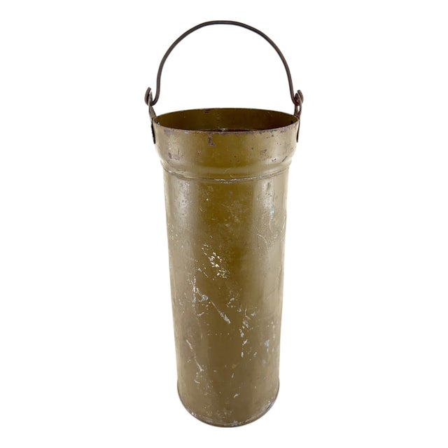 Vintage Soviet Military Steel Utility Canister Industrial Umbrella Stand For Sale