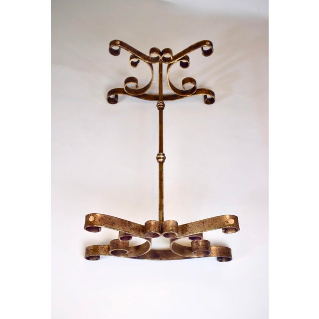 Gilbert Poillerat 1960's Gold Gilt Iron and Glass Spanish Hollywood Regency Coffee Table For Sale - Image 4 of 11
