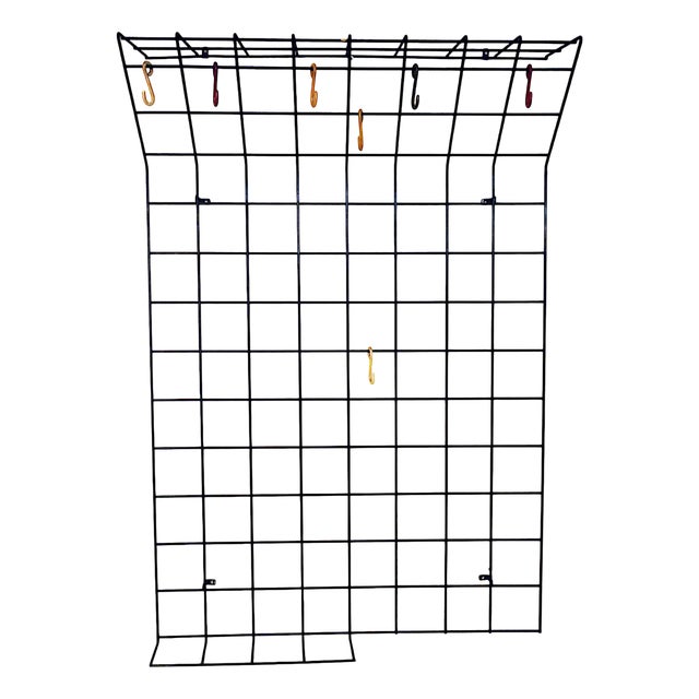 String Black Metal Coat and Hat Rack, 1950s For Sale