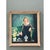 Cerulean Vintage Portrait Painting on Canvas For Sale - Image 8 of 12