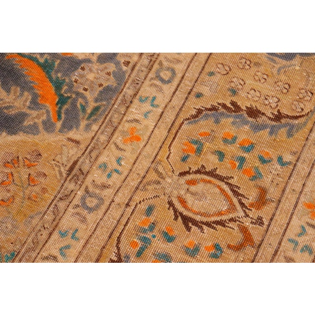 1990s Shabby Chic Vintage Wool Rug - 9.10x12.11 For Sale - Image 4 of 8