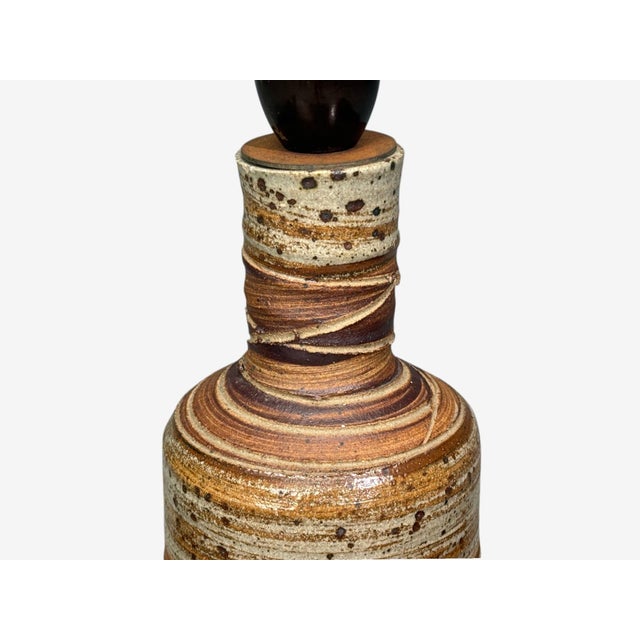 Ceramic 1950s Tue Poulsen, Table Lamp, Beige Stoneware, Denmark For Sale - Image 7 of 10