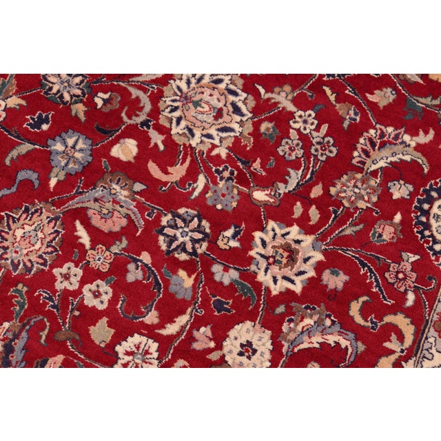 Beautiful Floral 1990's Pak-Persian Red/Blue Wool Rug - 6'2'' X 9'2'' For Sale - Image 4 of 9