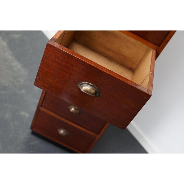 Mid-Century Dutch Industrial Mahogany Apothecary Cabinet For Sale - Image 13 of 17