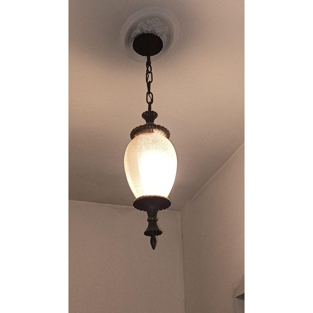 Chandelier in Bronze Decorated with Acidic Glass by Archimedes Seguso for Seguso Murano, 1940s For Sale - Image 4 of 11