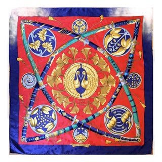 Hermès Daïmyo Silk Scarf 1998 Designed by Françoise Faconnet For Sale
