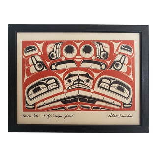 1970s "Haida Box, Wolf Design" Reproduction Print After Robert Davidson, Framed For Sale