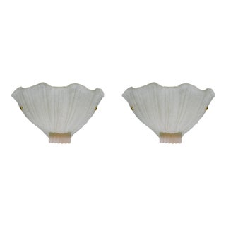1960s Murano Shell Sconce With Pink Curl, a Pair For Sale