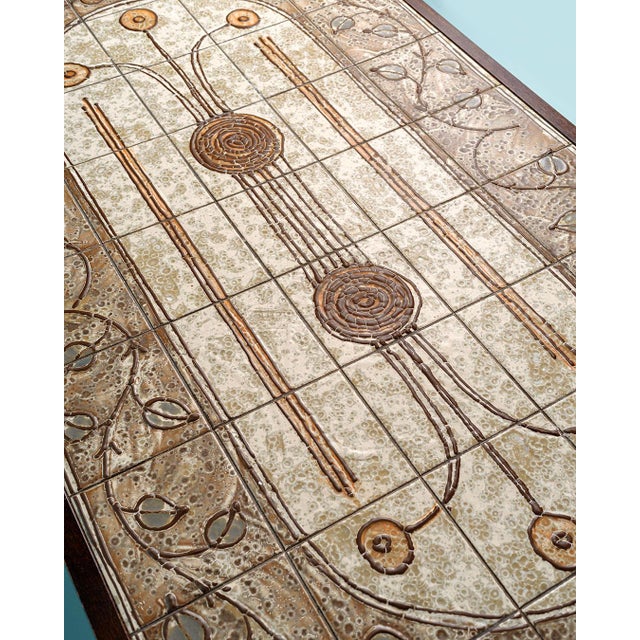 Wood Danish Coffee Table with Ceramic Top, 1980s For Sale - Image 7 of 8